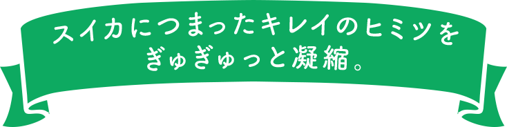 スイカにつまったキレイのヒミツをぎゅぎゅっと凝縮。