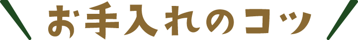 お手入れのコツ