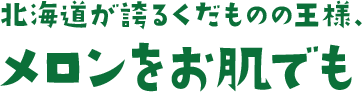 北海道が誇るくだものの王様、 メロンをお肌でも
